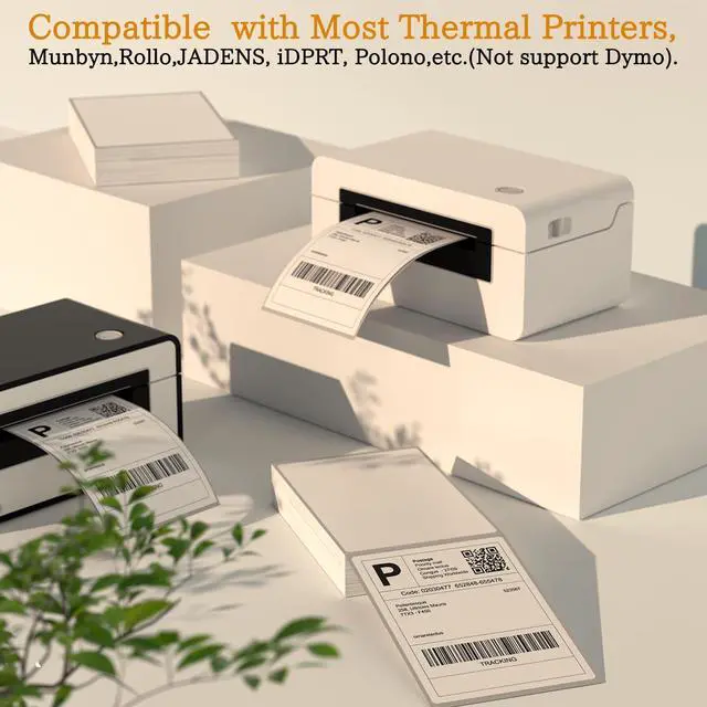Alt view image 4 of 6 - 4 x 6 Fanfold Thermal Shipping Labels, 100 Labels Thermal Shipping Labels for FedEx Shipping Label, Compatible with JADENS,iDPRT, Munbyn Printers.