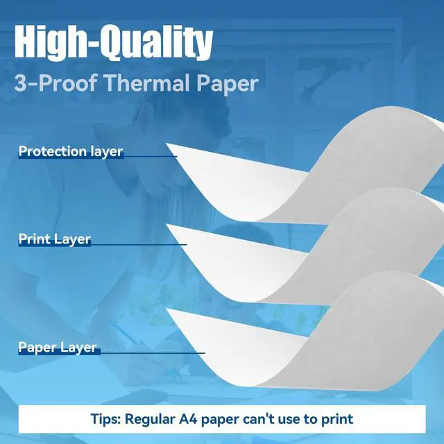 Alt view image 4 of 7 - Thermal Printer Paper 8.5 x 11 Inch, 100 Sheets US Letter Size Continuous Folded Thermal Paper, Compatible with Portable Printer M08F, M832, M834, MT800 and More, Moisture-Proof Packaging (100 Sheets)