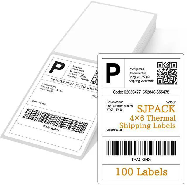 Main image of 4 x 6 Fanfold Thermal Shipping Labels, 100 Labels Thermal Shipping Labels for FedEx Shipping Label, Compatible with JADENS,iDPRT, Munbyn Printers.