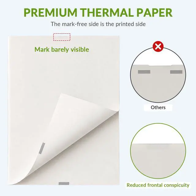 Alt view image 3 of 6 - Thermal Printer Paper 8.5 x 11 Inch Folded 100 Sheets
