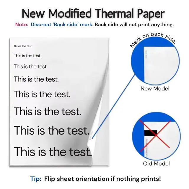 Alt view image 3 of 7 - Thermal Paper 8.5 x 11 Sheets 100 Pack | BPA Free Phenol Free Thermal Printer Paper | US Letter Thermal Printing Paper for Portable Printer | Inkless Printer Paper
