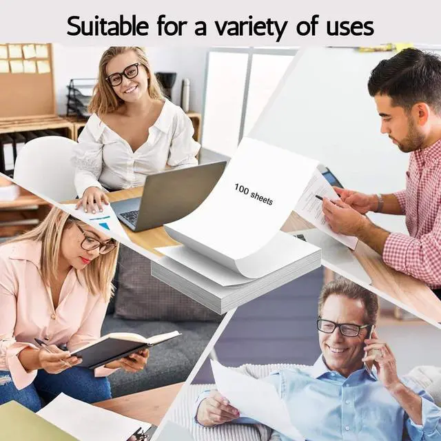 Alt view image 7 of 7 - Thermal Paper 8.5 x 11 Sheets 100 Pack | BPA Free Phenol Free Thermal Printer Paper | US Letter Thermal Printing Paper for Portable Printer | Inkless Printer Paper