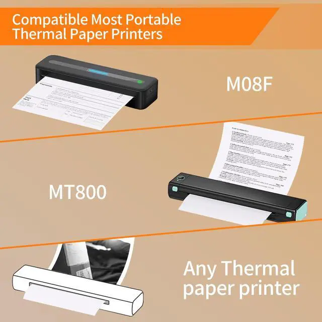 Alt view image 6 of 7 - Thermal Printer Paper 8.5 x 11, US Letter Thermal Papers, Continuous Perforated Folding Paper, Compatible with JADENS/Itari M08F Printers, 100 Sheet.