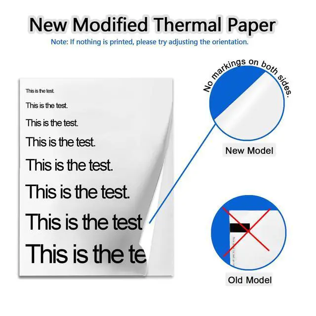 Alt view image 2 of 7 - 200 Sheets Thermal Printer Paper 8.5 x 11 Inches Multi-Type Kit (100 Folded & 100 Single), US Letter Size for N80/ A28U/ PD-A4 Portable Printer, Inkless and Wireless Printers