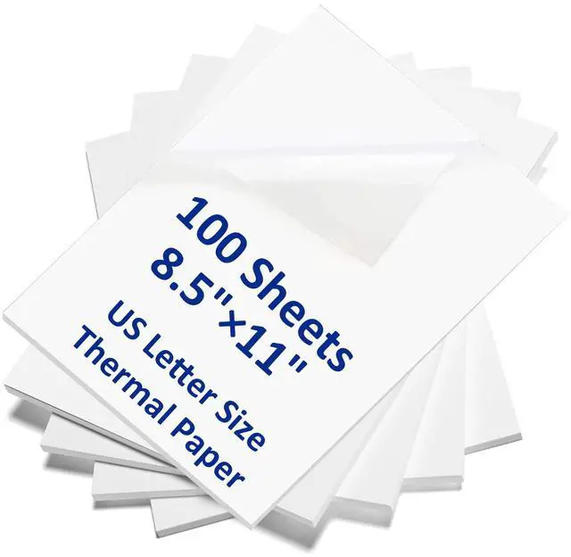 Main image of 100 Sheets US Letter Size Thermal Printer Paper, Thermal Paper 8.5×11" for Inkless Printer, A4 Paper Compatible with M08F-Letter, M832, M834, MT800 Letter Paper Thermal Portable Printer