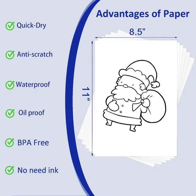 Alt view image 5 of 7 - 100 Sheets US Letter Size Thermal Printer Paper, Thermal Paper 8.5×11" for Inkless Printer, A4 Paper Compatible with M08F-Letter, M832, M834, MT800 Letter Paper Thermal Portable Printer