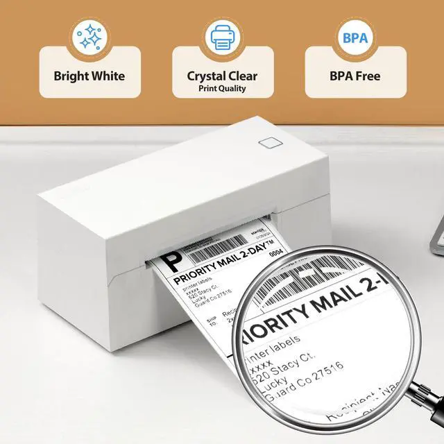 Alt view image 4 of 7 - 4x6 Thermal Labels Fanfold 500-Pack Crisp Prints Thermal Shipping Labels 4x6 Commercial Grade Thermal Printer Paper with Perforated, 1 Stack