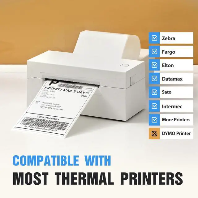 Alt view image 3 of 7 - 4x6 Thermal Labels Fanfold 500-Pack Crisp Prints Thermal Shipping Labels 4x6 Commercial Grade Thermal Printer Paper with Perforated, 1 Stack