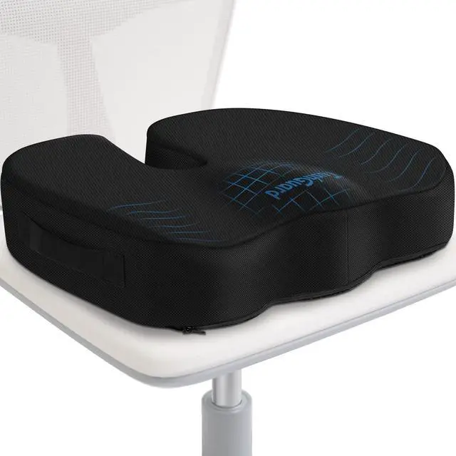 Main image of Seat Cushion for Office Chair Memory Foam Non-Slip Desk Seat Cushion Back, Coccyx, Sciatica, Tailbone Pain Relief Butt Pillow for Office Chair, Car, Wheelchair, Black