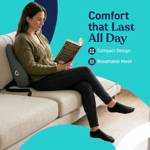 Alt view image 5 of 7 - Cushii V2 Back Support Cushion for Back and Lower Back Pain Relief Universal Fit for Desk, Office, Kitchen Chairs, Couch Cushions with Advanced Lumbar Support