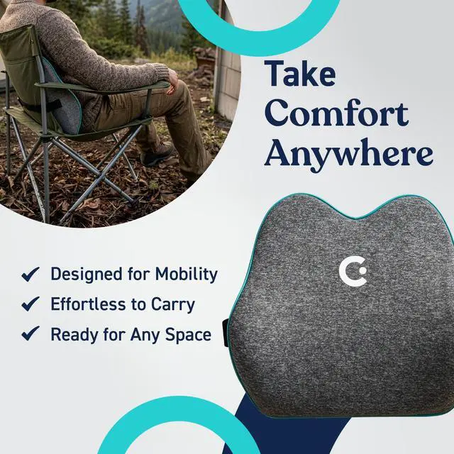 Alt view image 6 of 7 - Cushii V2 Back Support Cushion for Back and Lower Back Pain Relief Universal Fit for Desk, Office, Kitchen Chairs, Couch Cushions with Advanced Lumbar Support