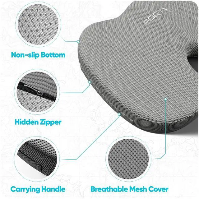 Alt view image 5 of 7 - Seat Cushion, Office Chair Cushion, Memory Foam Car Seat Cushions, Sciatica Coccyx Tailbone Pain Relief, Chair Cushions for Back Support, Sitting Pad for Gaming, Washable Cover, Non Slip