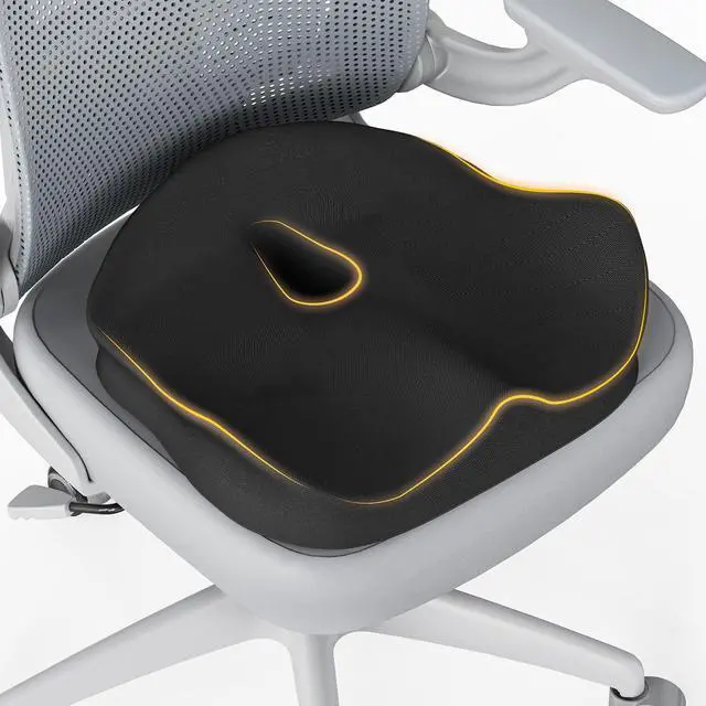 Main image of Seat Cushion, X Large Office Chair Cushion for Sciatica Pain Relief, Memory Foam Ergonomic Cushions Pad Pillow for Car, Home, Hip, Tailbone, Coccyx, Long Sitting