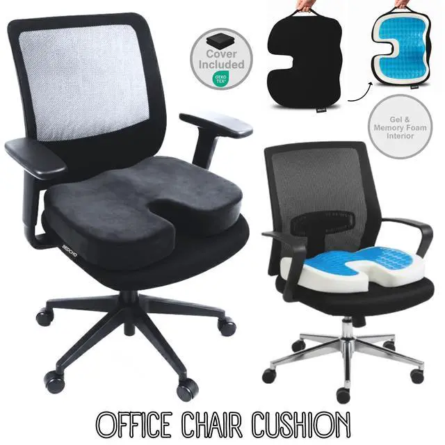 Alt view image 6 of 7 - Seat Cushion For Tailbone Pain Relief Ergonomic Gel Memory Foam Pad for Sciatica & Lower Back Support, Perfect for Office, Car, Truck, Gamer, Airplane, Wheelchair & Home, Bonus Pill Case Included