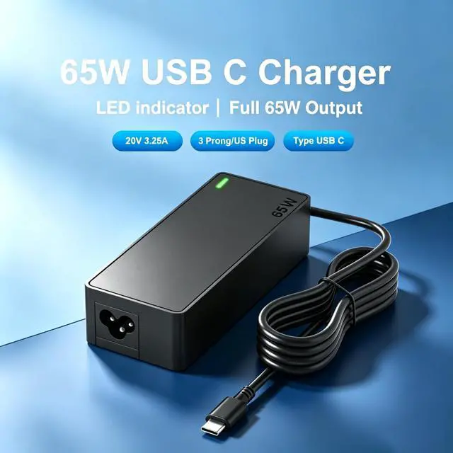 Alt view image 2 of 5 - 65W USB C Laptop Charger Fit for Dell Laptop Charger