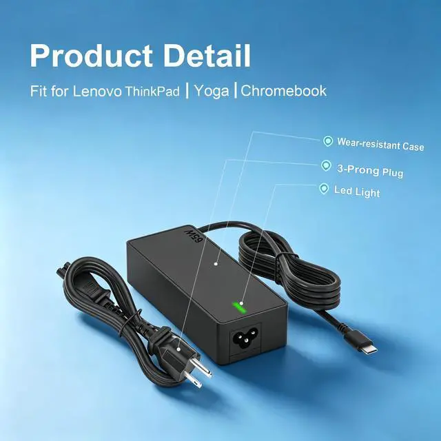 Alt view image 3 of 5 - 65W USB C Laptop Charger Fit for Dell Laptop Charger