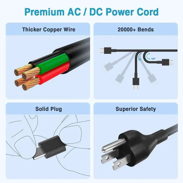 Alt view image 5 of 6 - Laptop Charger for Dell Latitude XPS 13 12 Insprion 13 14 15 16 Chromebook Precision 9305 7420 5540 5520 5450 5420 etc. Universal Slim 65W 45W USB C Power Adapter with LED, Original Quality, 10FT Cord