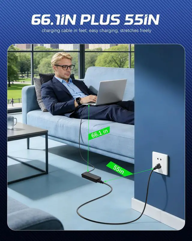Alt view image 7 of 7 - 65W USB C Laptop Charger Compatible with Lenovo Laptop Charger ThinkPad T14 T15 E14 E15 X1 X13 E480 T480s T490 Yoga 7i 9i Thinkbook 65W 45W Computer Charger USB Type C AC Power Adapter