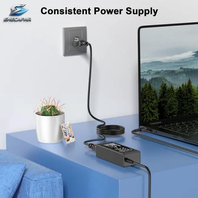 Alt view image 7 of 7 - 65W USB C Laptop Charger Fast-Charging Adapter Compatible with Lenovo,HP,Dell,Acer,Asus,Samsung Galaxy,Google Chromebook,and Other 45W Type C Laptop