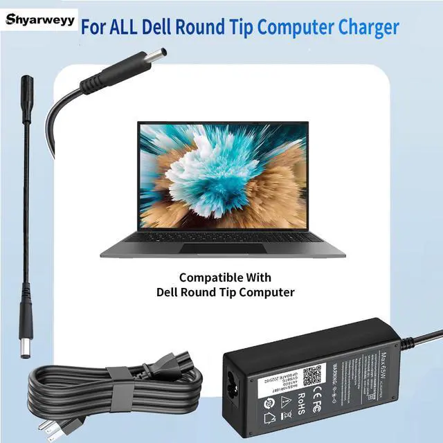 Alt view image 3 of 7 - 65W 45W Computer Charger for Dell Round Connector Tip 4.5mm and 7.4mm