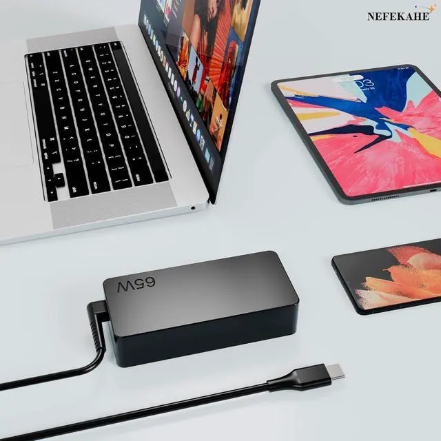 Alt view image 5 of 7 - 65W USB C Laptop Charger Compatible with ThinkPad T14s T14 T15 T16 E14 E15 X1 Carbon Yoga 7 7i 9i, 9FT Type C Power Cord Replacement for Chromebook Charger & Fast Standard AC Adapter