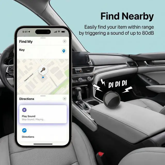 Alt view image 6 of 7 - 2 Pack GPS Trackers for Vehicles Work with Find My (iOS Only) Real Time Car Tracker Tags Mini Hidden Car Location Tracking Device Global Waterproof No Monthly Fee or Subscription No SIM Card Required