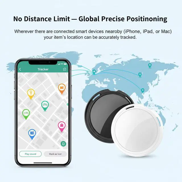 Alt view image 5 of 7 - 2 Pack GPS Tracker for Vehicles Work with Find My (iOS Only) Real Time Mini Car Air Tracker Tag Devices Global Coverage Hidden Car Locator Tracking No Monthly Fee No Subscription No SIM Card Required
