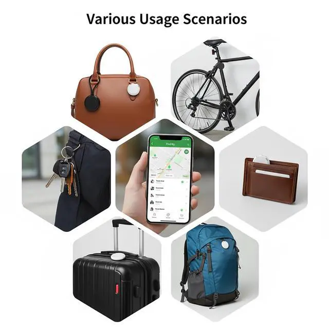 Alt view image 7 of 7 - 2 Pack GPS Tracker for Vehicles Work with Find My (iOS Only) Real Time Mini Car Air Tracker Tag Devices Global Coverage Hidden Car Locator Tracking No Monthly Fee No Subscription No SIM Card Required