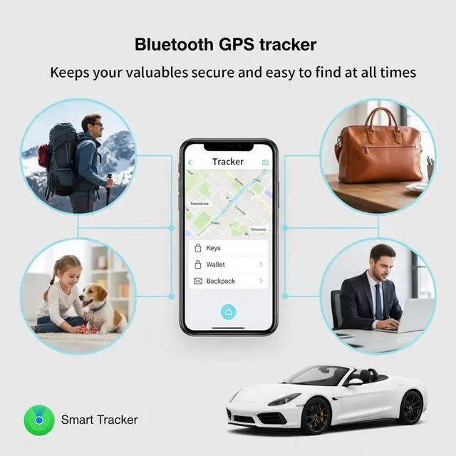 Alt view image 6 of 7 - 2 Pack GPS Tracker for Vehicles Work with Find My (iOS Only) Real Time Mini Car Air Tracker Tag Devices Global Coverage Hidden Car Locator Tracking No Monthly Fee No Subscription No SIM Card Required