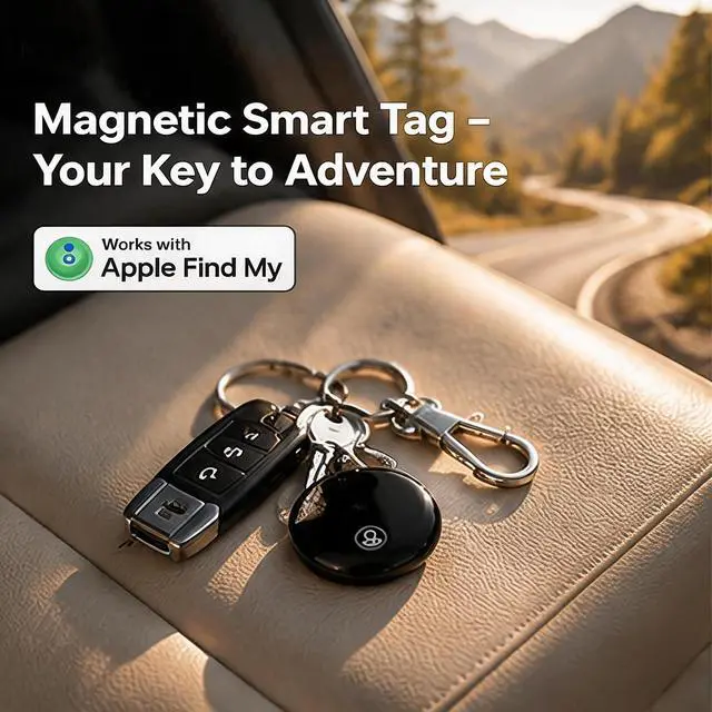 Alt view image 3 of 7 - GPS Tracker for VehiclesApple MFi Certified Real-Time Tracking, No Monthly Fee/No SIM CardWorks with iOS Find My | Mini Hidden Magnetic GPS Locator, IP68 Waterproof, Reliable Performance (Black)