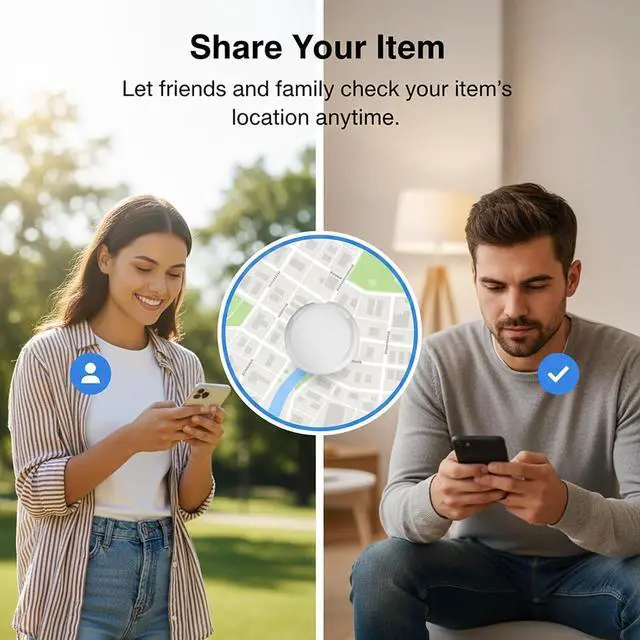 Alt view image 3 of 7 - 2 Pack GPS Tracker for Vehicles Works with Apple Find My (iOS Only) Portable Mini Tracking Device Hidden Item Finder Global Tracking No Monthly Fee/SIM Replaceable Battery for Car Keys Luggage Wallet