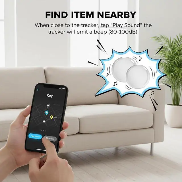 Alt view image 4 of 7 - 2 Pack GPS Tracker for Vehicles Works with Apple Find My (iOS Only) Portable Mini Tracking Device Hidden Item Finder Global Tracking No Monthly Fee/SIM Replaceable Battery for Car Keys Luggage Wallet