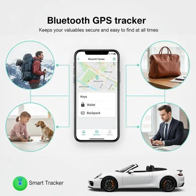 Alt view image 5 of 7 - 2 Pack GPS Tracker for Vehicles Works with Apple Find My (iOS Only) Portable Mini Tracking Device Hidden Item Finder Global Tracking No Monthly Fee/SIM Replaceable Battery for Car Keys Luggage Wallet