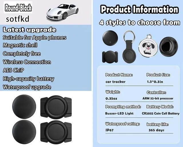 Alt view image 6 of 6 - 2 Pack GPS Tracker for Vehicles,Tracker Device for Vehicles,Tracking Devices for Cars Hidden,Car GPS Tracker,Car Tracker (Only iOS) | No Monthly Fee | Magnetic Shell | Works with Apple Find My