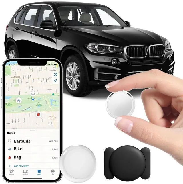 Main image of GPS Tracker for Vehicle Works with Find My (iOS Only) Hidden Mini Car Tracker with Magnetic Silicone Case Global Real-Time Item Location Finder Tracking Tag Device No Subscription No SIM Card Required