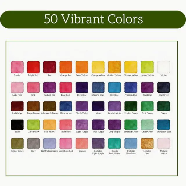 Alt view image 4 of 7 - Watercolor Paint Set 50 Colors, Drawing Supplies, Amateur Hobbyists