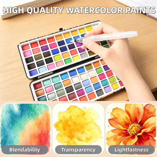 Alt view image 7 of 7 - Watercolor Paint Set 50 Colors, Drawing Supplies, Amateur Hobbyists