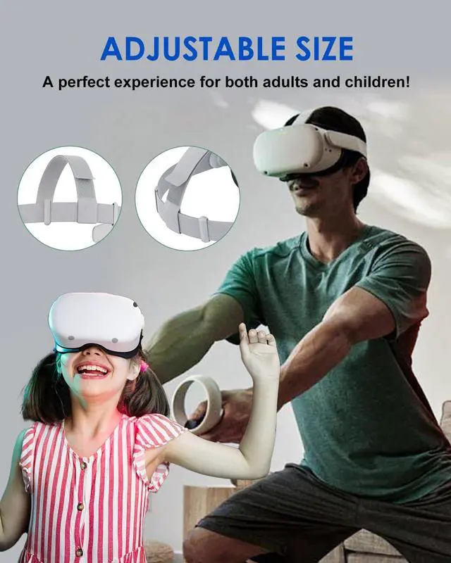 Alt view image 3 of 7 - Original Replacement Head Strap for Meta Quest 2,Head Strap for Oculus Quest 2,with 2 Pair Thumb Grip Caps, Strap for Meta Quest 2,Strap for Oculus Quest 2