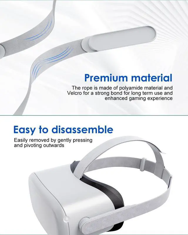 Alt view image 4 of 7 - Original Replacement Head Strap for Meta Quest 2,Head Strap for Oculus Quest 2,with 2 Pair Thumb Grip Caps, Strap for Meta Quest 2,Strap for Oculus Quest 2