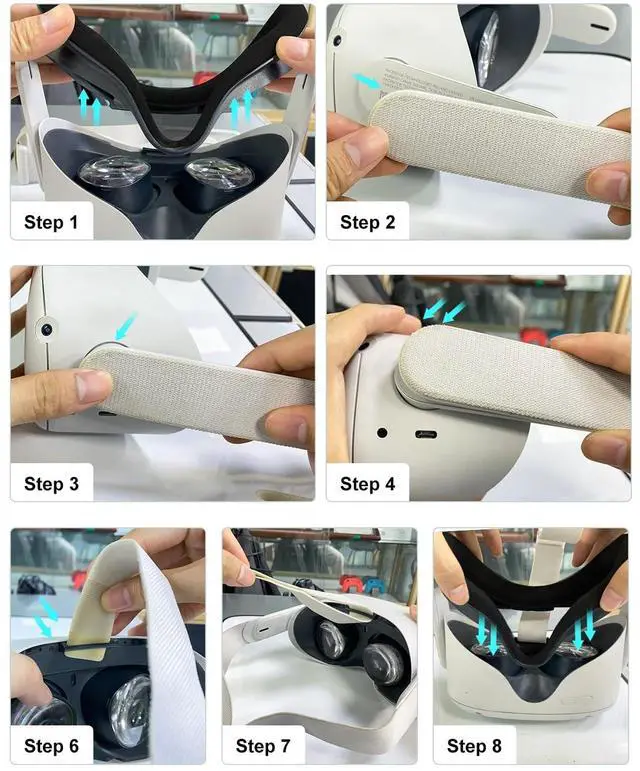 Alt view image 7 of 7 - Original Replacement Head Strap for Meta Quest 2,Head Strap for Oculus Quest 2,with 2 Pair Thumb Grip Caps, Strap for Meta Quest 2,Strap for Oculus Quest 2