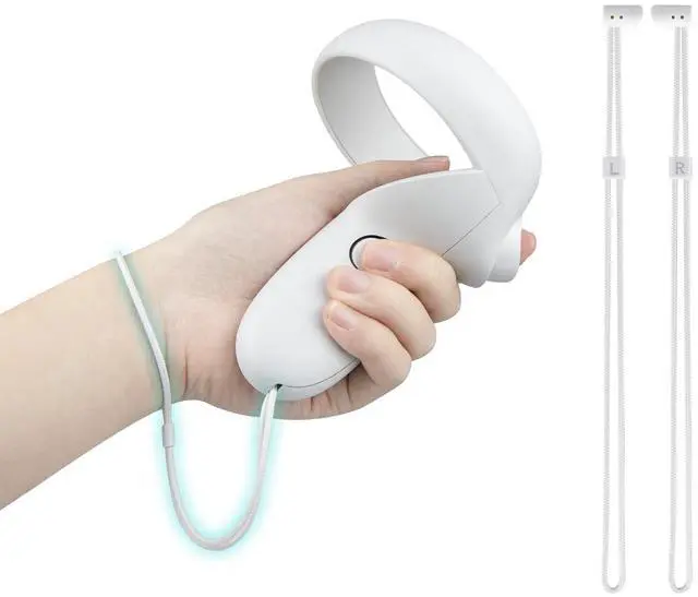 Main image of 1Pair Hand Straps for Meta Quest 2 Controllers, Upgraded Durable & Secure Replacement VR Wrist Straps, Easy DIY Installation - White