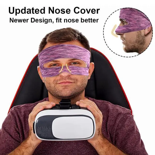 Alt view image 3 of 7 - 5 Pack VR Eye Mask, Adjustable Breathable VR Sweat Band for Oculus Quest 2, HTC Vive, PS, Gear, VR Workouts