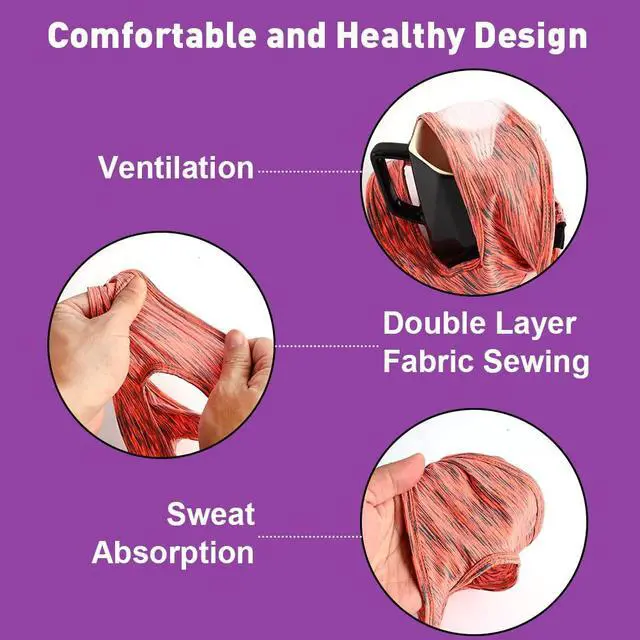 Alt view image 4 of 7 - 5 Pack VR Eye Mask, Adjustable Breathable VR Sweat Band for Oculus Quest 2, HTC Vive, PS, Gear, VR Workouts