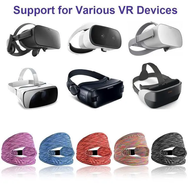 Alt view image 6 of 7 - 5 Pack VR Eye Mask, Adjustable Breathable VR Sweat Band for Oculus Quest 2, HTC Vive, PS, Gear, VR Workouts