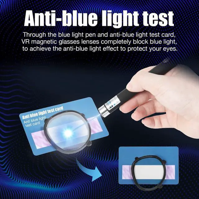 Alt view image 4 of 7 - VR Anti-Blue Light Glasses for Oculus Quest 2,Customized VR Accessories with Magnetic Alloy Frame and Blue Light-Blocking Lenses,Support The Replacement of Lenses to Suit Your Myopia