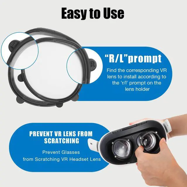 Alt view image 6 of 7 - VR Anti-Blue Light Glasses for Oculus Quest 2,Customized VR Accessories with Magnetic Alloy Frame and Blue Light-Blocking Lenses,Support The Replacement of Lenses to Suit Your Myopia