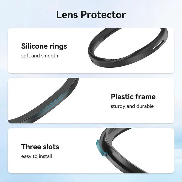 Alt view image 4 of 7 - Glasses Spacer Compatible with Oculus Quest 3S/Quest 2/Rift S Accessories, Soft Silicone Anti-Scratch Ring, Protect VR Lens and Prescription Glasses from scratchingsNot Compatible with Quest 3