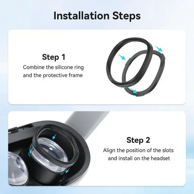 Alt view image 6 of 7 - Glasses Spacer Compatible with Oculus Quest 3S/Quest 2/Rift S Accessories, Soft Silicone Anti-Scratch Ring, Protect VR Lens and Prescription Glasses from scratchingsNot Compatible with Quest 3