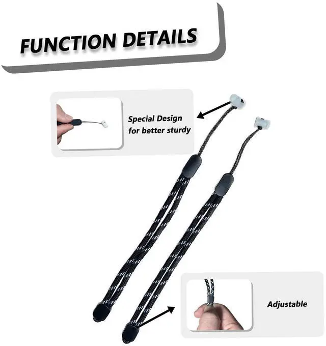 Alt view image 5 of 5 - Improved Replacement Wrist Wraps for Oculus Quest 2 Gen Controller, Professional Wrist Lanyards with Resin White Stopper, Replacement Adjustable Hand Straps for Oculus ControllerDapple