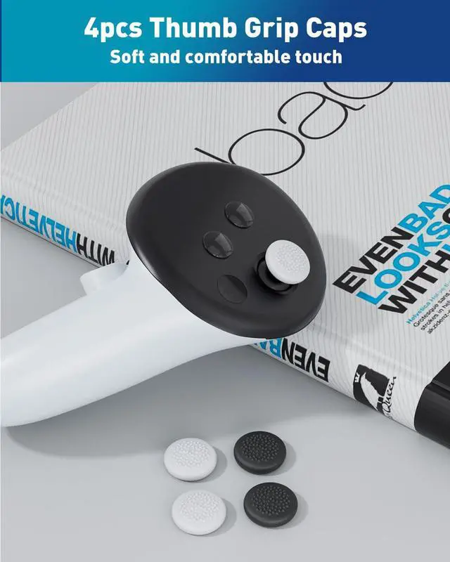 Alt view image 4 of 6 - Joystick Replacement Kit for Meta Quest 3 Controller(10 in one), Repair Kit Accessories for Meta Quest 3 Controller, Include 2 Thumb Sticks, T5 Screwdriver, Tweezer, Pry Tool, 4 Thumbstick Grips